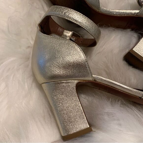 Tabitha Simmons Metallic Gold Open Toe Heel Sandals Size 5.5 - Picture 11 of 11